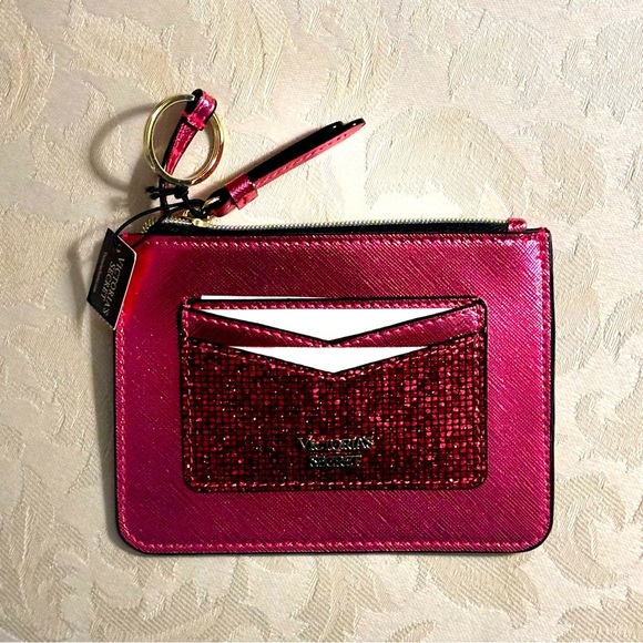 Victoria secret-Fucshia Bling Card Holder/Wallet (5in ×6in) - Picture 1 of 2